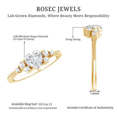 Lab Grown Diamond 6 MM Heart Shaped Engagement Ring