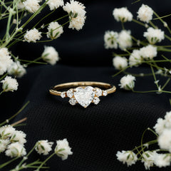 Lab Grown Diamond 6 MM Heart Shaped Engagement Ring
