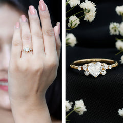Lab Grown Diamond 6 MM Heart Shaped Engagement Ring