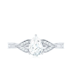Lab Grown Diamond Teardrop Split Shank Engagement Ring