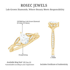Lab Grown Diamond Teardrop Split Shank Engagement Ring