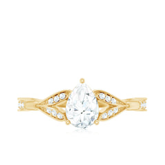 Lab Grown Diamond Teardrop Split Shank Engagement Ring