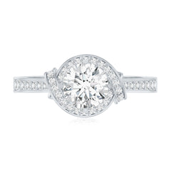 1 Carat Lab Grown Diamond Designer Halo Engagement Ring
