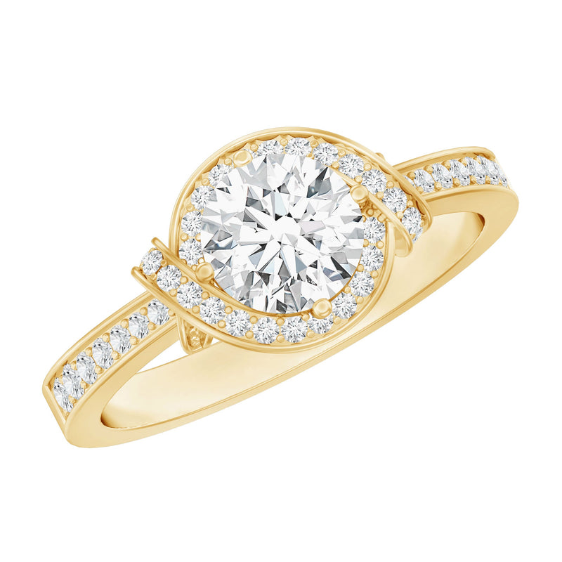 1 Carat Lab Grown Diamond Designer Halo Engagement Ring