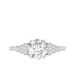 8 MM Lab Grown Diamond Retro Engagement Ring