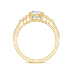 8 MM Lab Grown Diamond Retro Engagement Ring