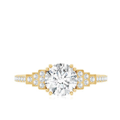 8 MM Lab Grown Diamond Retro Engagement Ring