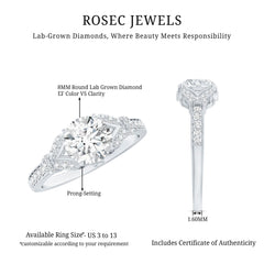Certified 2Ct Lab Grown Diamond Split Shank Engagement Ring