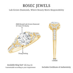 Certified 2Ct Lab Grown Diamond Split Shank Engagement Ring