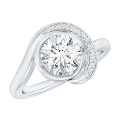 7 MM Lab Grown Diamond Unique Engagement Ring For Her