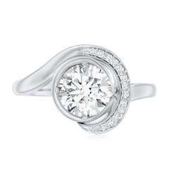 7 MM Lab Grown Diamond Unique Engagement Ring For Her