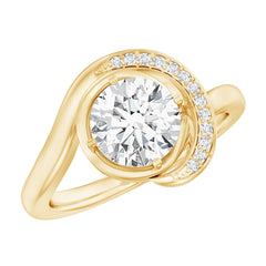 7 MM Lab Grown Diamond Unique Engagement Ring For Her