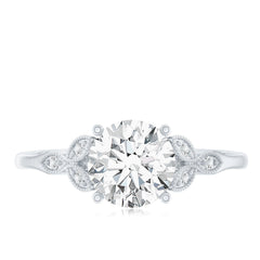 8 MM Round Lab Grown Diamond Vine Engagement Ring