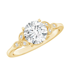 8 MM Round Lab Grown Diamond Vine Engagement Ring