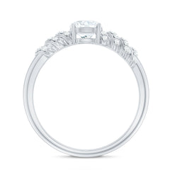6 MM Lab Grown Diamond Designer Engagement Ring With Side Stones