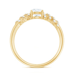 6 MM Lab Grown Diamond Designer Engagement Ring With Side Stones