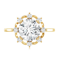 8 MM Lab Grown Diamond Statement Engagement Ring