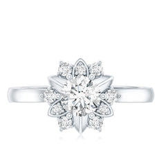 Certified Lab Grown Diamond Nature Engagement Ring