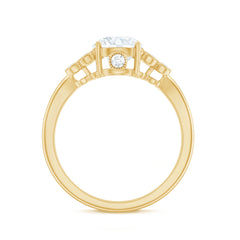2 Carat Solitaire Lab Diamond Engagement Ring With Diamond Trio