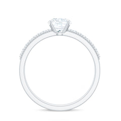 Certified 6 MM Lab Grown Diamond Engagement Ring with Side Stones