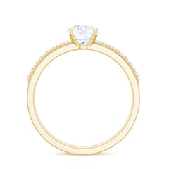 Certified 6 MM Lab Grown Diamond Engagement Ring with Side Stones