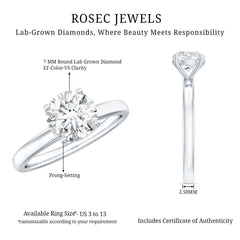 Lab Grown Diamond 1 Carat Engagement Ring For Women