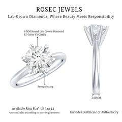 2 Carat Lab Grown Diamond Six Prongs Engagement Ring