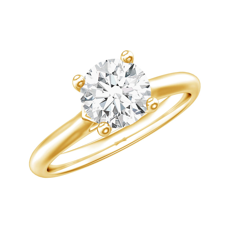 Certified Lab Grown Diamond 6 MM Circle Engagement Ring