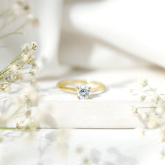 Certified Lab Grown Diamond 6 MM Circle Engagement Ring