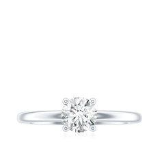 Certified Lab Grown Diamond 6 MM Round Cut Engagement Ring