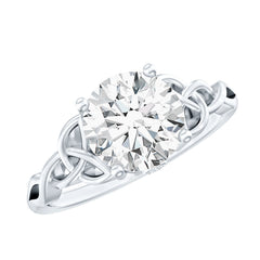Certified 8 MM Round Lab Grown Diamond Celtic Engagement Ring