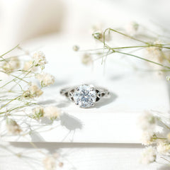 Certified 8 MM Round Lab Grown Diamond Celtic Engagement Ring