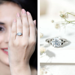 Certified 8 MM Round Lab Grown Diamond Celtic Engagement Ring