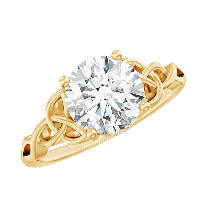 Certified 8 MM Round Lab Grown Diamond Celtic Engagement Ring
