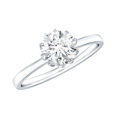 Lab Grown Diamond 6 MM Round Cut Engagement Ring