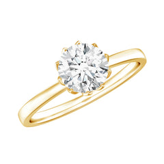 Lab Grown Diamond 6 MM Round Cut Engagement Ring