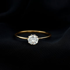 Lab Grown Diamond 6 MM Round Cut Engagement Ring