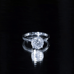 Certified 8 MM Round Lab Grown Diamond 4 Prong Engagement Ring