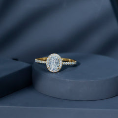 Certified Lab Grown Diamond 6X8 MM Oval Engagement Ring With Side Stones