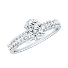 Certified 5X7 MM Oval Lab Grown Diamond Vintage Inspired Engagement Ring