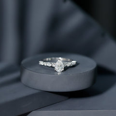 Certified Lab Grown Diamond 6X8 MM Pear Shaped Engagement Ring