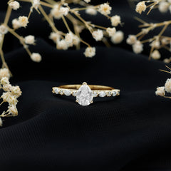 Certified Lab Grown Diamond 6X8 MM Pear Shaped Engagement Ring