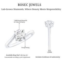 1 Carat Lab Grown Diamond Bypass Engagement Ring