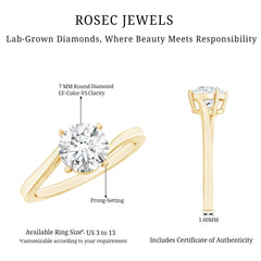 1 Carat Lab Grown Diamond Bypass Engagement Ring