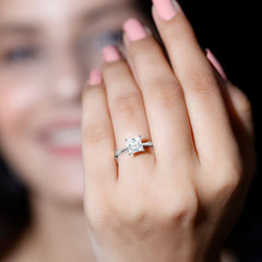 6 MM Princess Cut Lab Grown Diamond Solitaire Engagement Ring For Women
