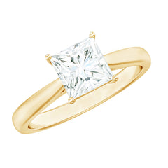 6 MM Princess Cut Lab Grown Diamond Solitaire Engagement Ring For Women