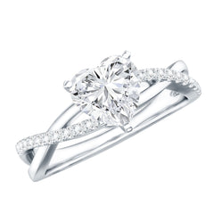 Criss Cross Lab Grown Diamond Heart Engagement Ring