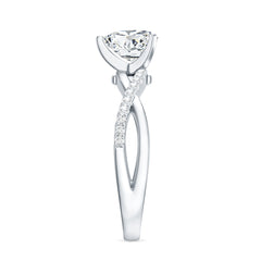 Criss Cross Lab Grown Diamond Heart Engagement Ring