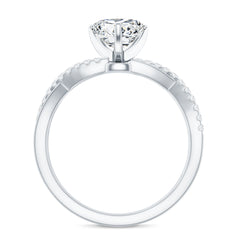 Criss Cross Lab Grown Diamond Heart Engagement Ring