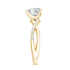 Criss Cross Lab Grown Diamond Heart Engagement Ring